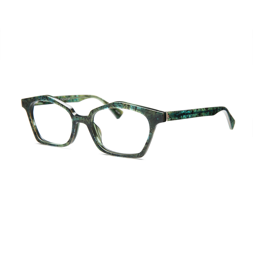 Marin Flared Eyeglass Frames - Green Static 1007