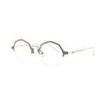Augusta Timeless Eyeglass Frames - Matte Brown w/Shiny Gold 2016