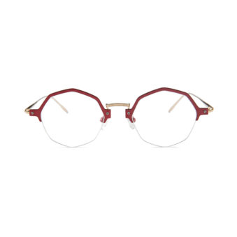 Augusta Timeless Eyeglass Frames - Matte Dark Red w/Shiny Gold 2019